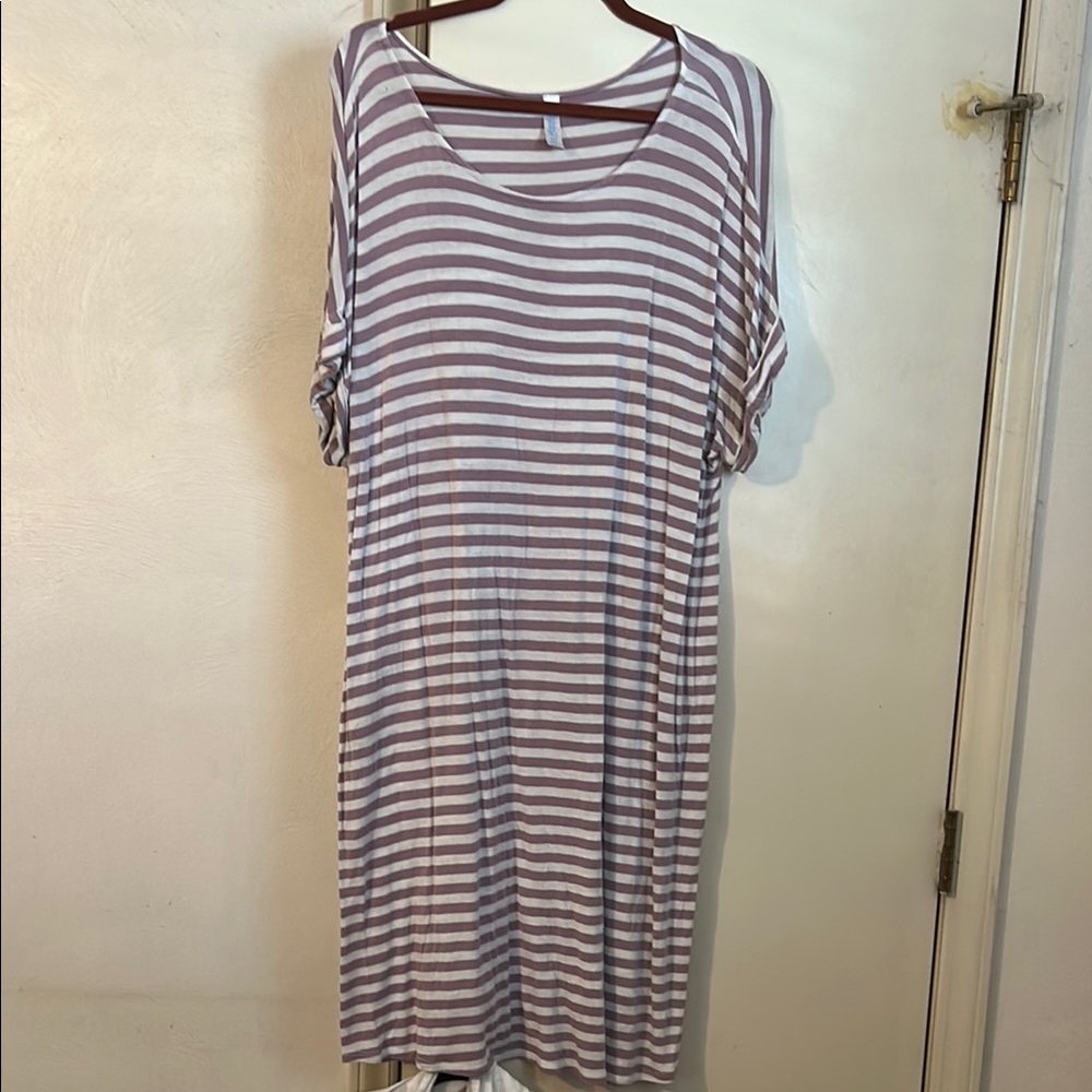 Striped Gray and White Women's Dress